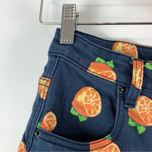 Urban Outfitters BDG Pinup Rolled Hem High-Rise Short Navy Oranges Size 25